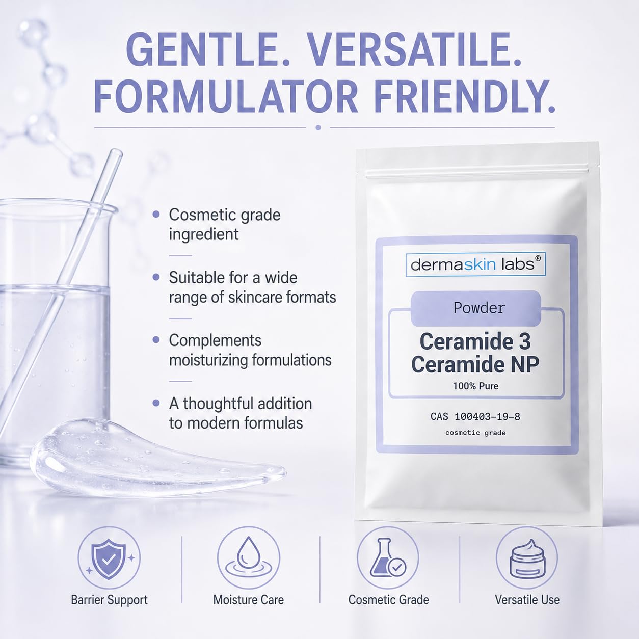 Ceramide 3 Powder Ceramide NP Cosmetic Grade Ceramides Make - Dermaskin Labs Official Imagery - 7