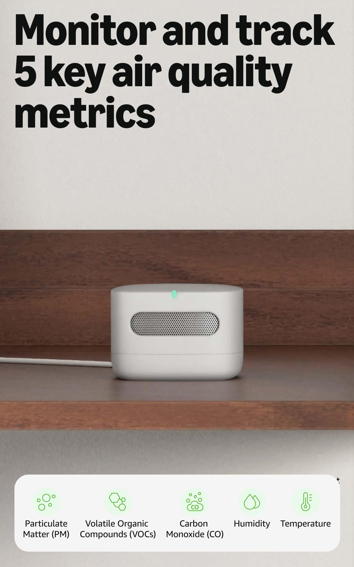 Amazon Smart Air Quality Monitor Detects temperature - Amazon Official Imagery - 5