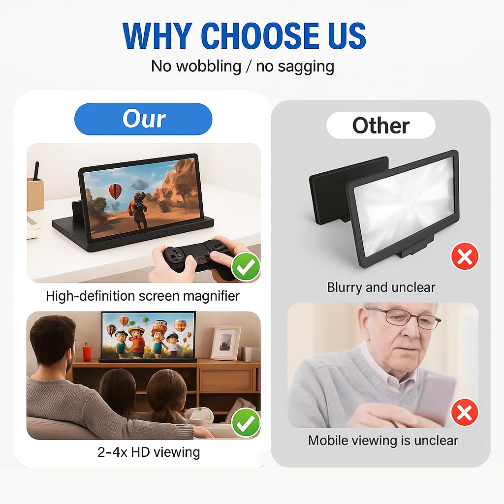 Screen Magnifier for Cell Phone with Adjustable Stand - AIPULL Official Imagery - 4