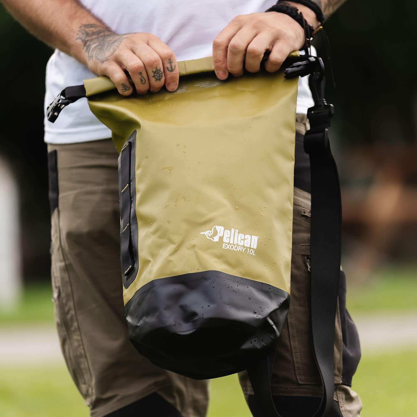 Pelican 30L waterproof dry bag with reflective material and Exodry waterproof design, ideal for outdoor water activities