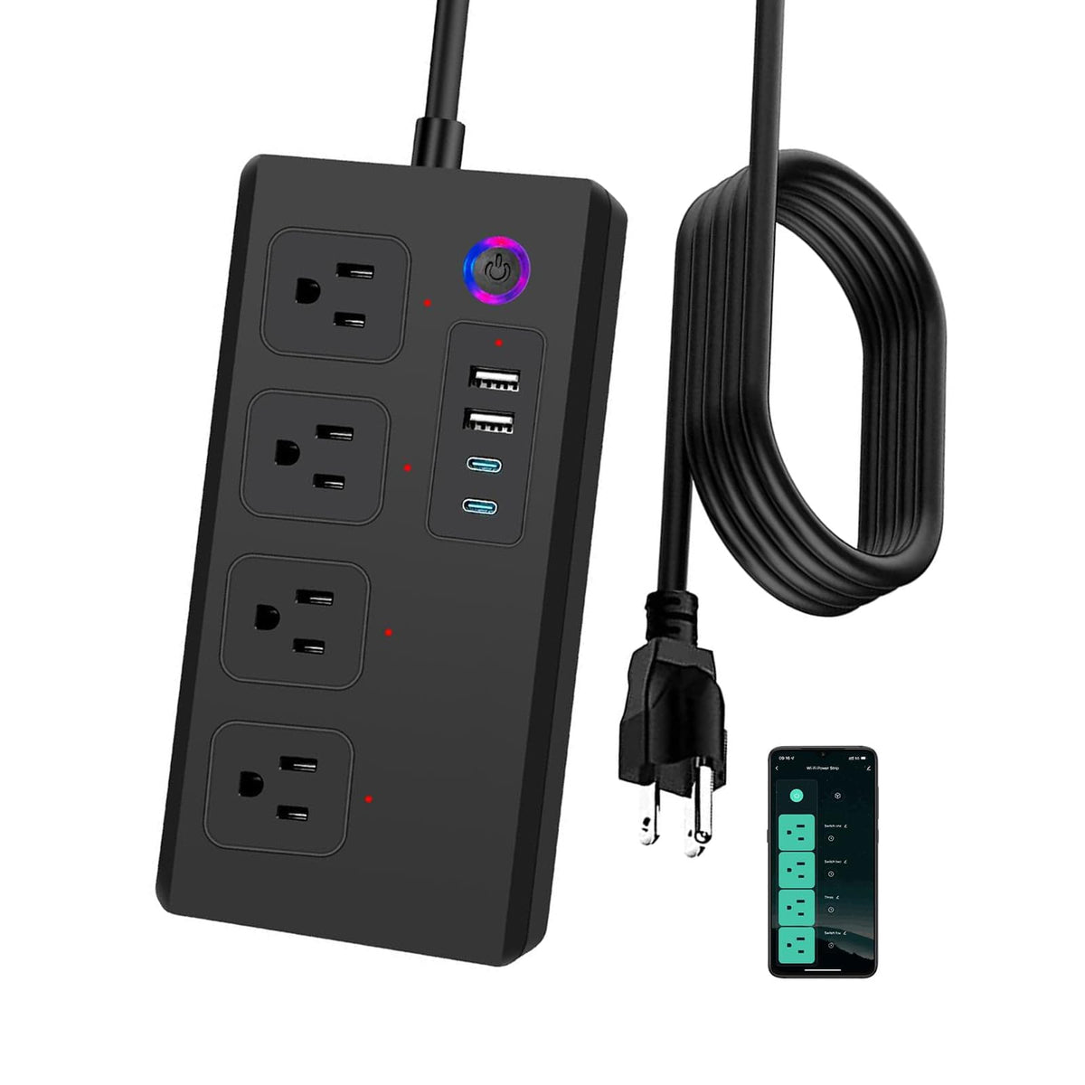Jinvoo WiFi Smart Power Board Surge Protector Smart - Jinvoo Official Imagery - 2