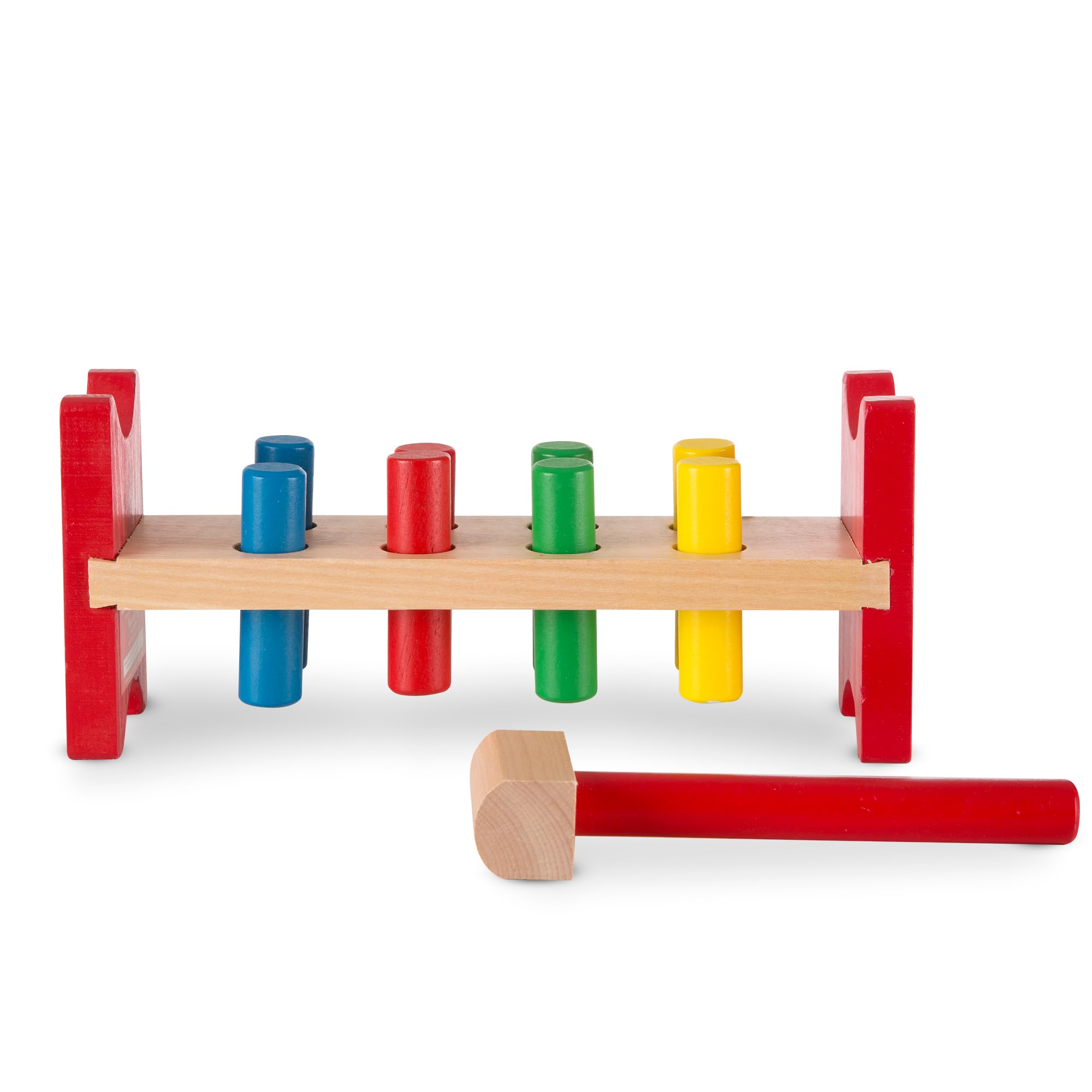 Melissa &amp; Doug Deluxe Wooden Pound-A-Peg Toy with Hammer - 4.6               4.6 out of 5 stars