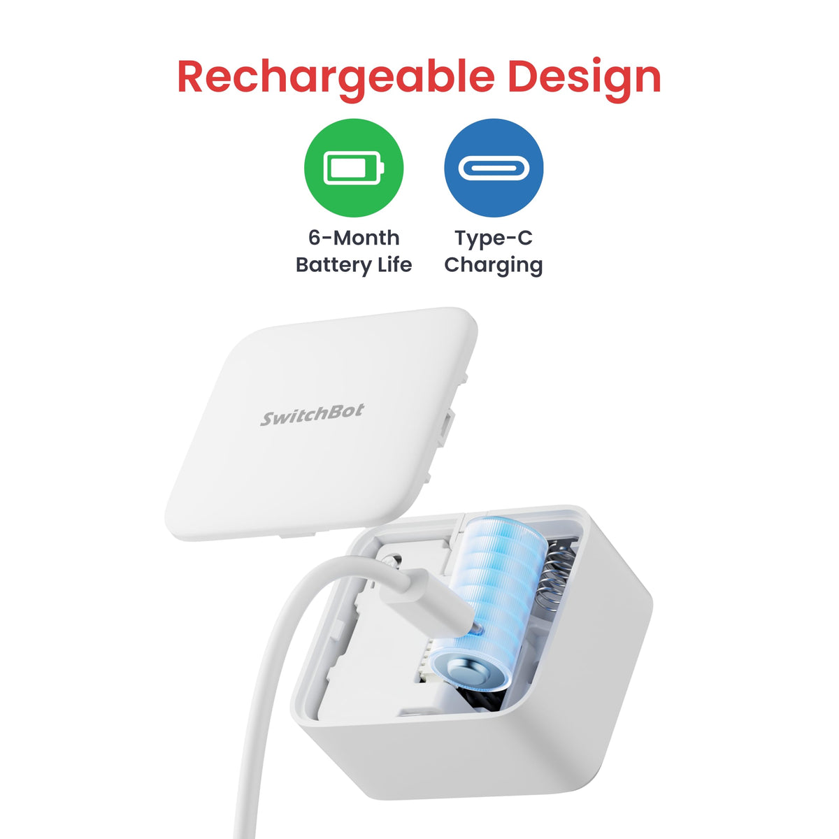 SwitchBot Rechargeable Smart Switch Button Pusher Fingerbot - SwitchBot Official Imagery - 3