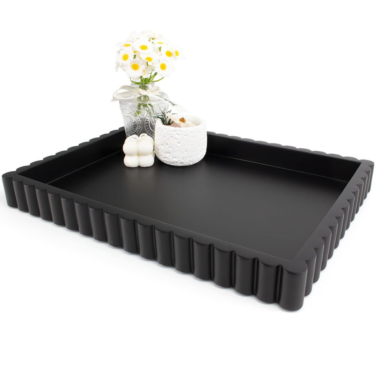 Decorative Tray for Coffee Table Modern Tray Decor 14 Black - YMXYJM Official Imagery - 1