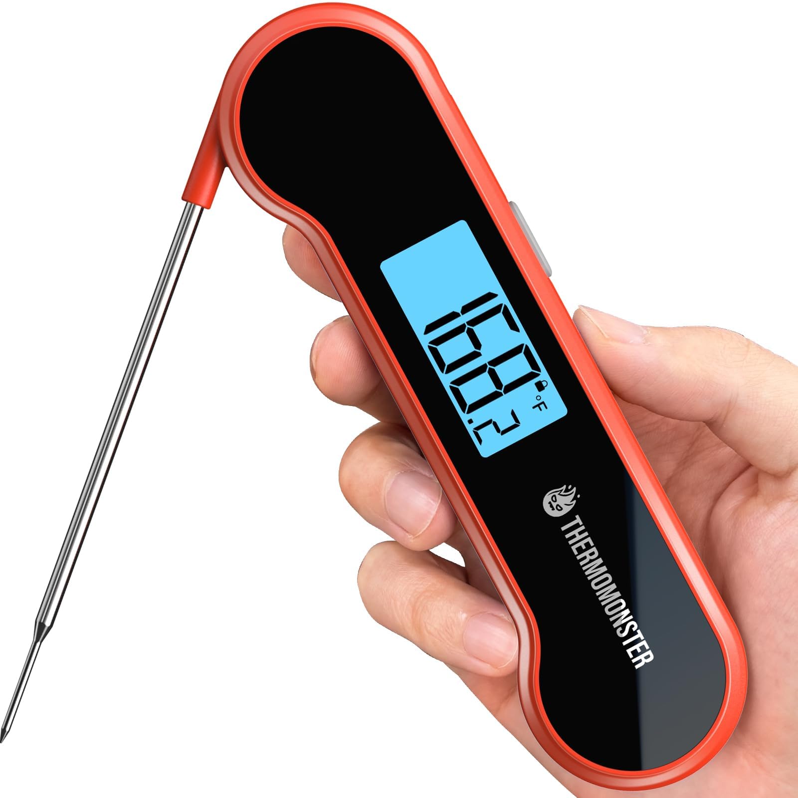 ThermoMonster 0.5 Sec Instant Read Meat Thermometer Digital for C by ThermoMonster - Angle View 2