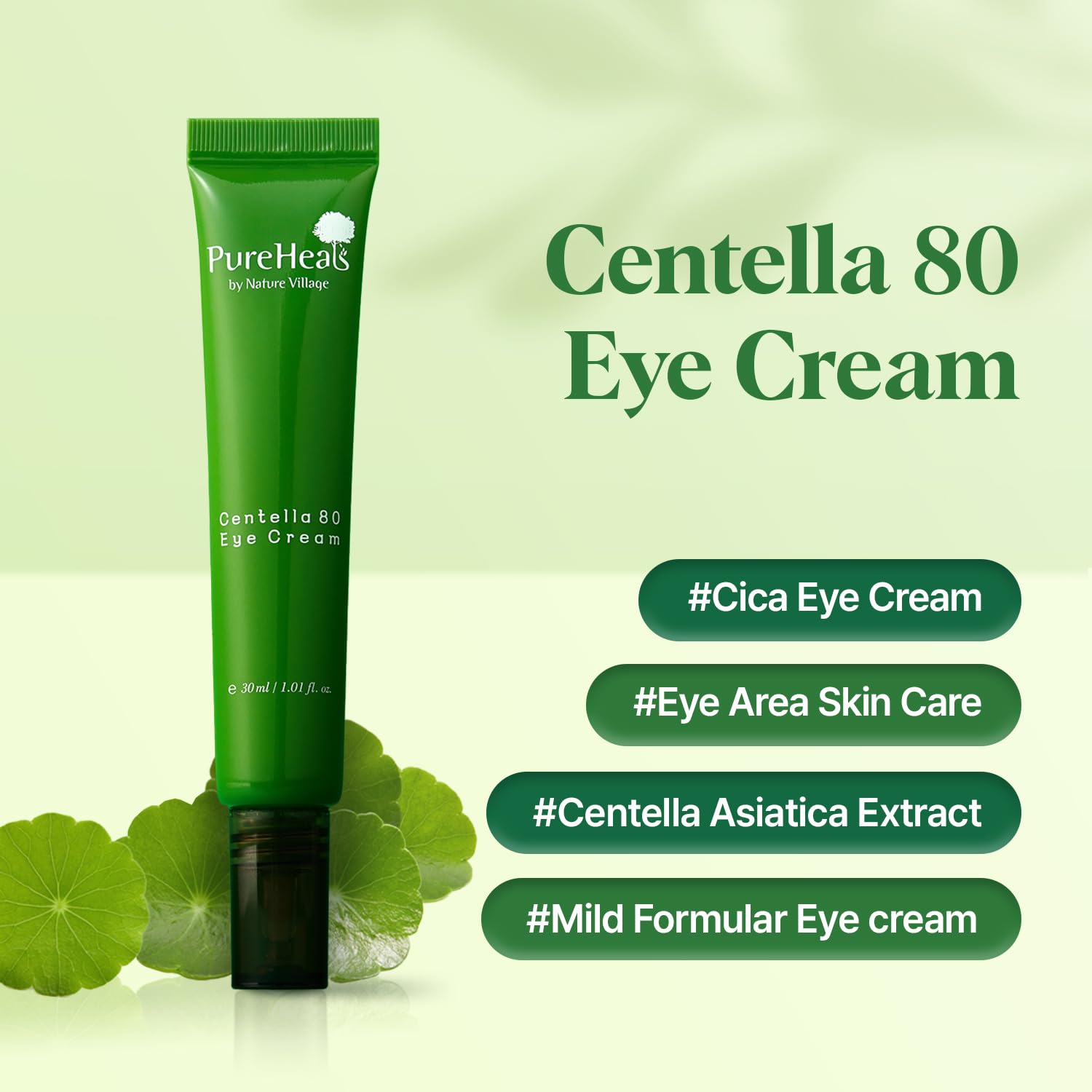 Pureheal's Centella 80 Eye Cream, Light Texture Eye Cream, Nourishing Eyezone, Centella Asiatica 80% Extract, 30ml (1.01 Fl Oz) - Pureheal's Official Product View 4