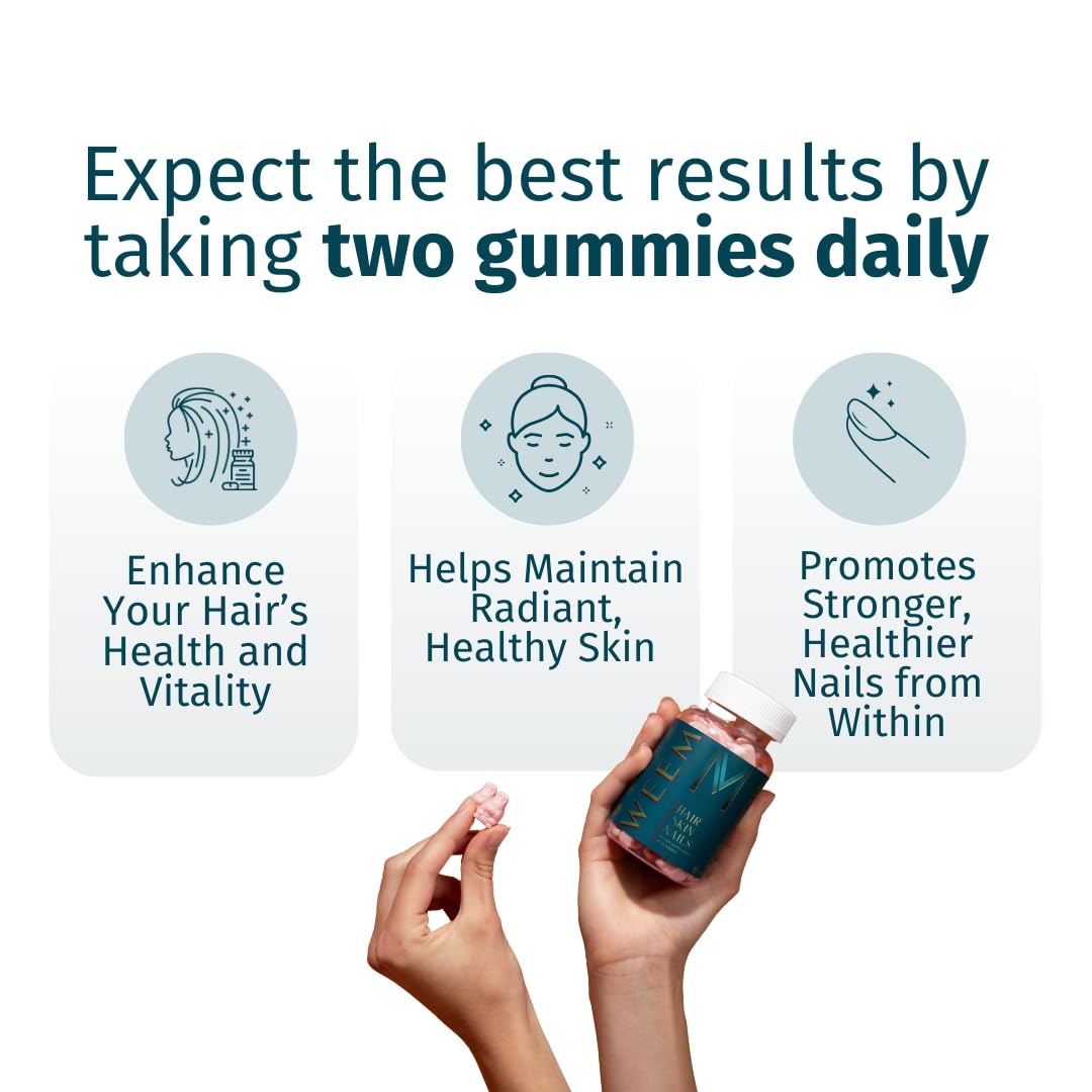 WEEM Hair Skin and Nails Gummies - WEEM Official Product View 3
