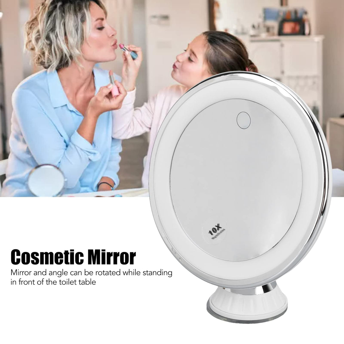 10x Magnifying Lighted Makeup Mirror Magnifying Cosmetic - Brrnoo Official Imagery - 4