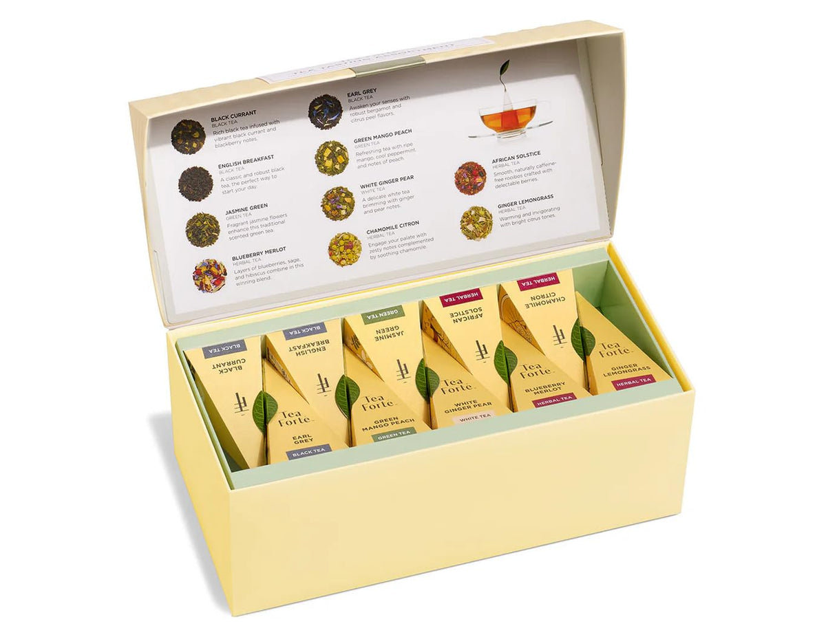 Tea Forte Tea Sampler 20 Pyramid Infuser Bags Premium Tea - Tea Forte Official Imagery - 5
