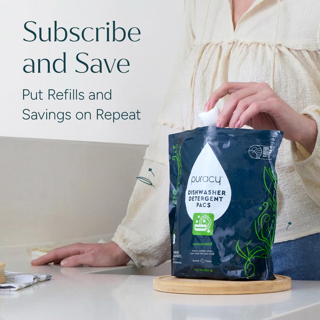 Puracy Dishwasher Pods, Natural Dishwasher Detergent, Free & C... - Puracy Official Product View 9