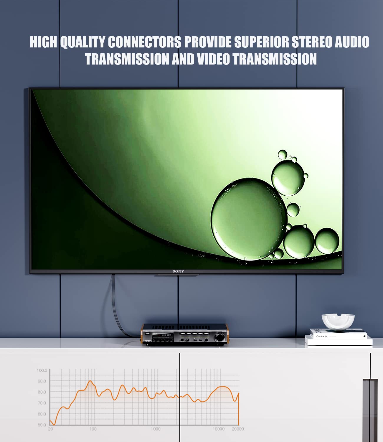 BERLAT 3.5mm to RCA AV Cable 5ft Gold for TV MP3 Speaker by BERLAT - Angle View 6