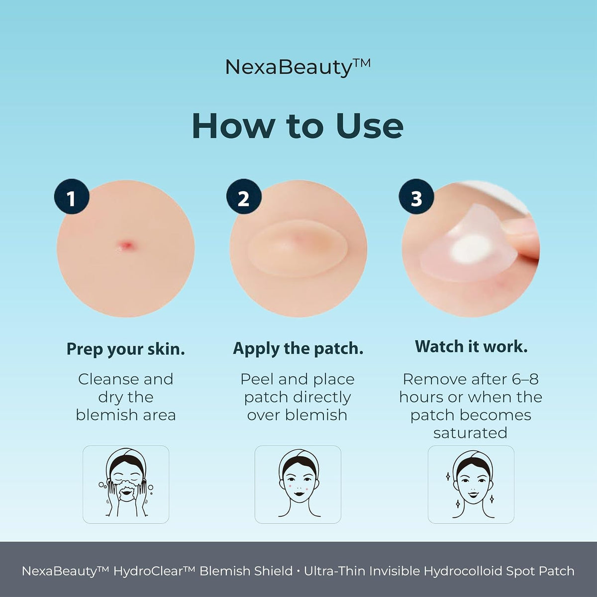 HydroClear Hydrocolloid Pimple Patches Centella Asiatica 72 - NexaBeauty Official Imagery - 8