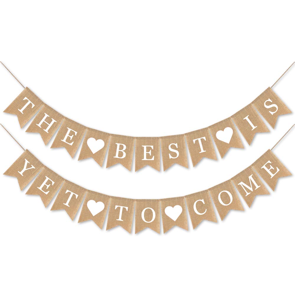 SWYOUN Burlap The Best Is Yet To Come Banner Bachelorette - Product Imagery