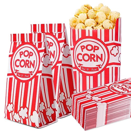 VOISEN Paper Popcorn Bags,100 Pack 1oz Popcorn Bags Individual - Product Imagery