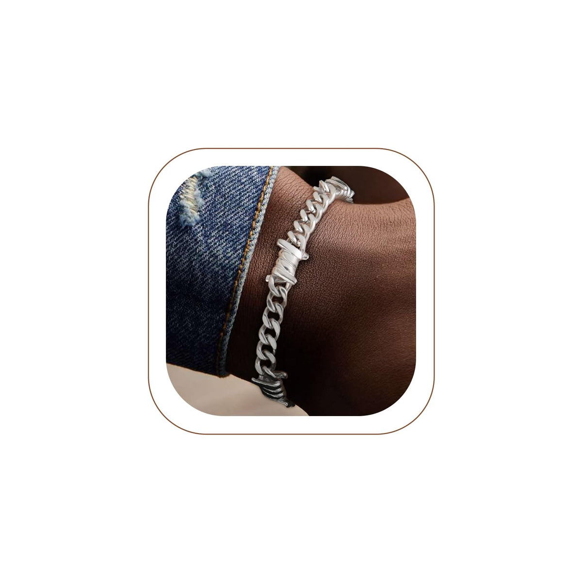 ChainsHouse Barbed Wire Bracelet Cuban Link Chain Bracelet - ChainsHouse Official Imagery - 1