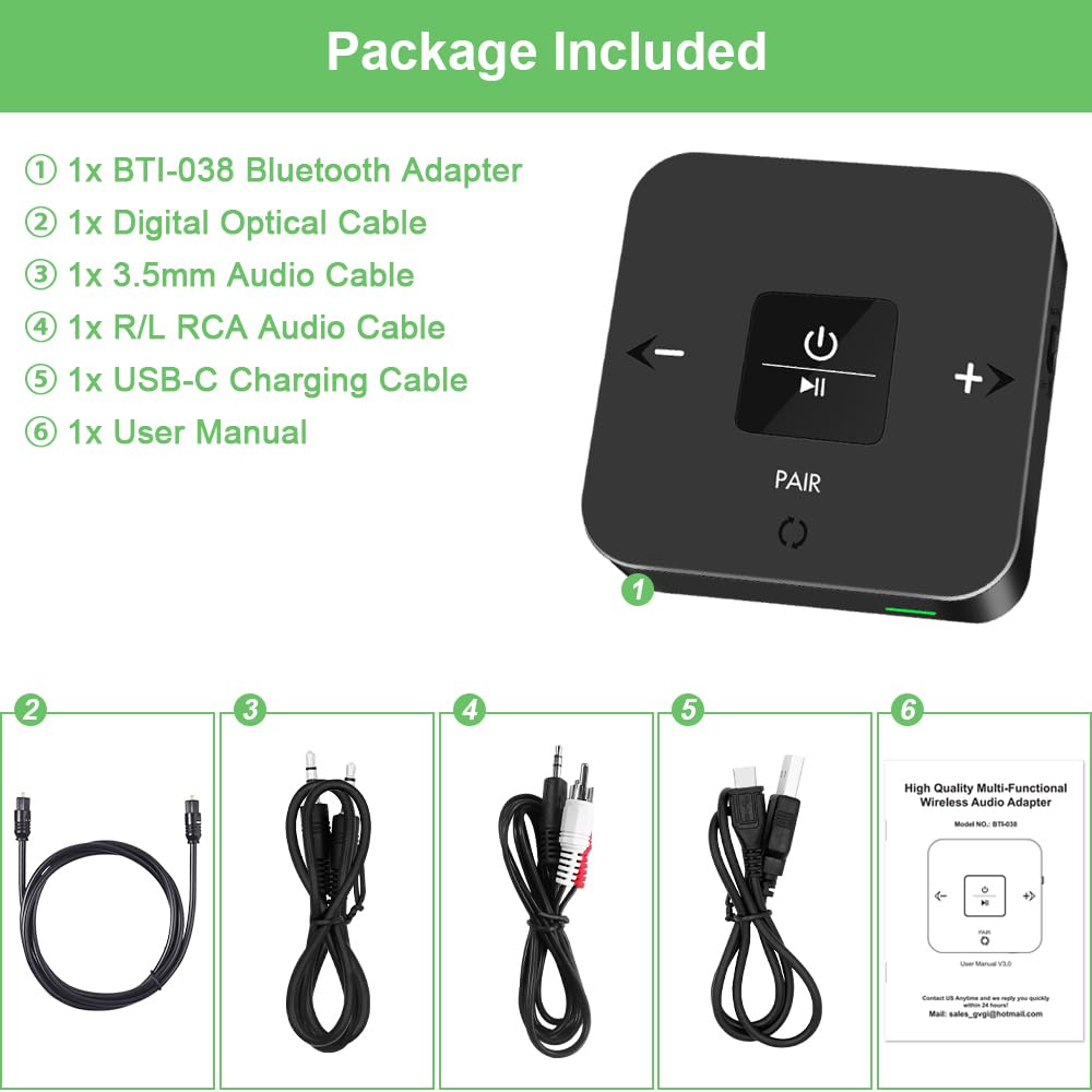 Bluetooth Transmitter Receiver for TV to Wireless Headphone - Golvery Official Imagery - 8