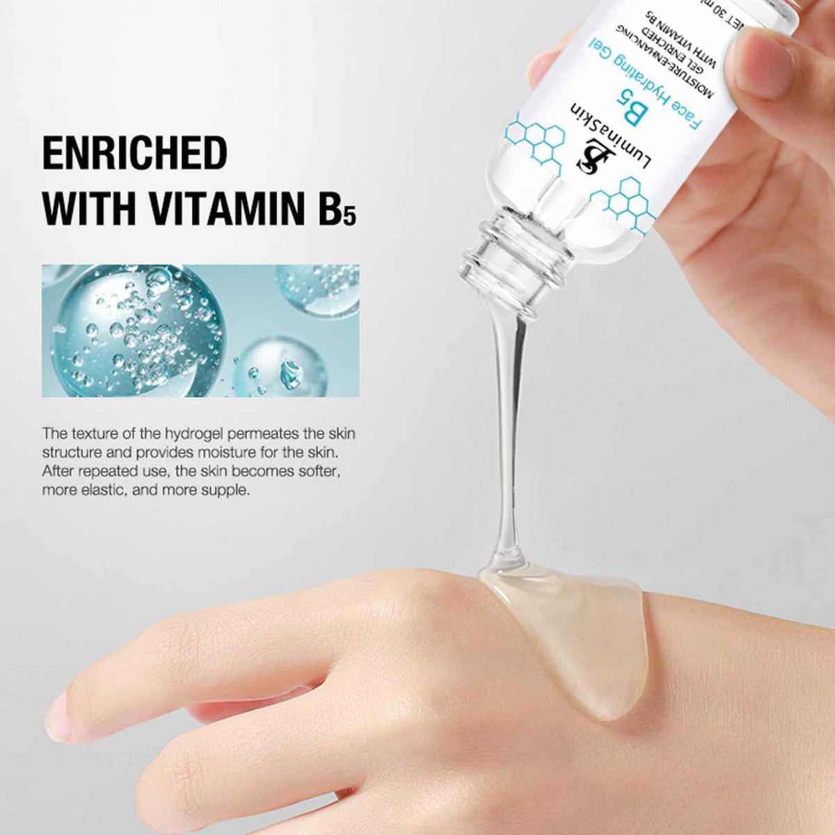 Hydrating Vitamin B5 Gel Skin Moisture Enhancing Gel Hyalu - LuminaSkin Official Imagery - 7