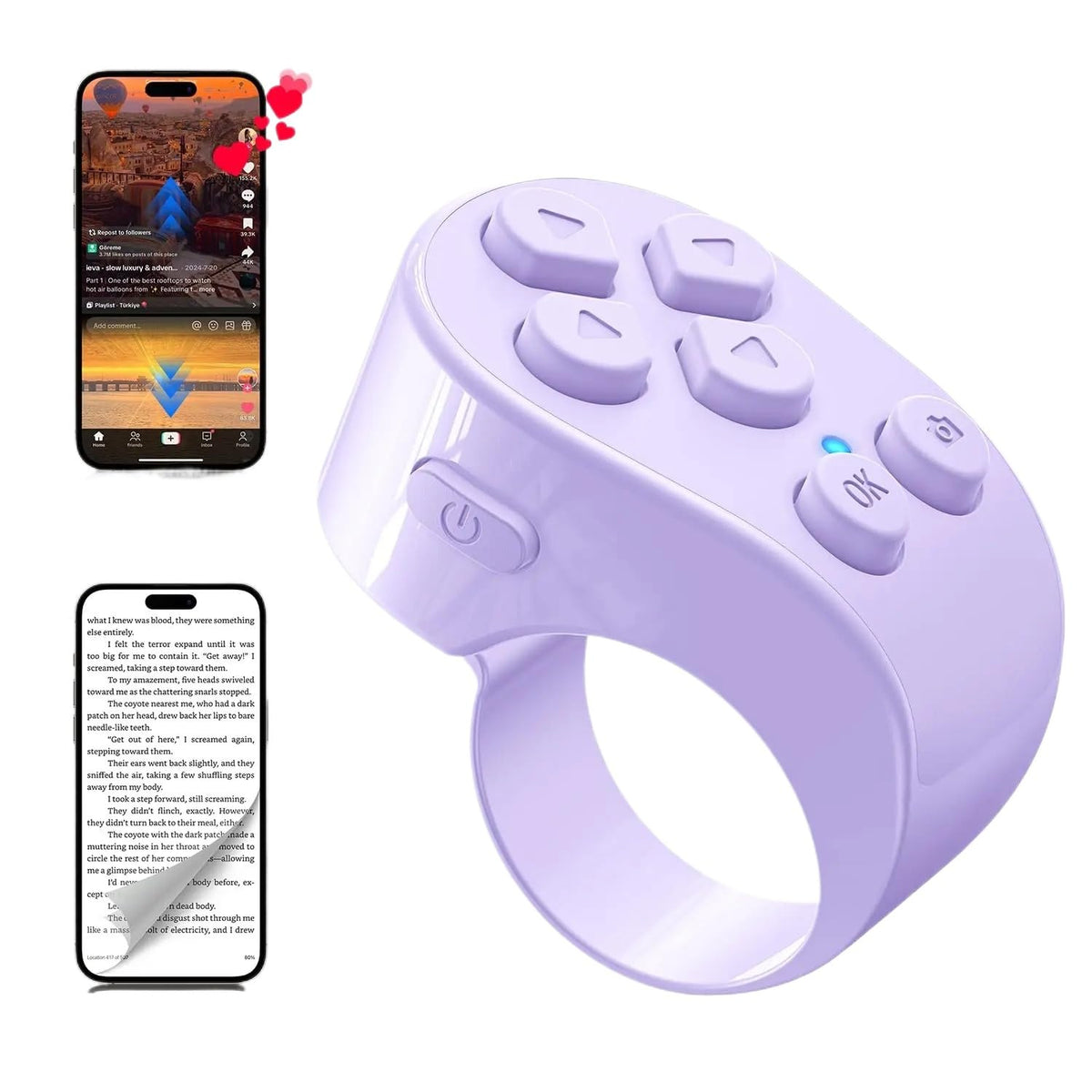 Bluetooth Scrolling Ring for TikTok Wireless Remote Page - Premium Selection Official Imagery - 4
