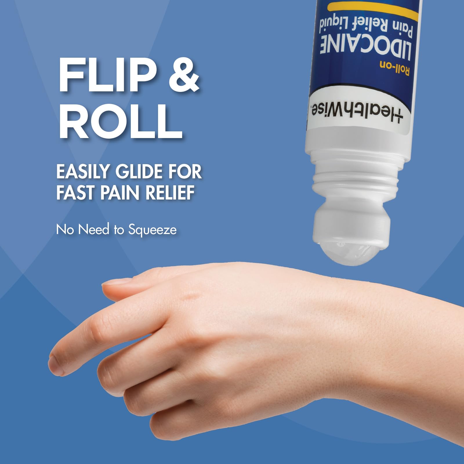 HealthWise 4% Lidocaine Roll-On Pain Relief, 2.5 oz