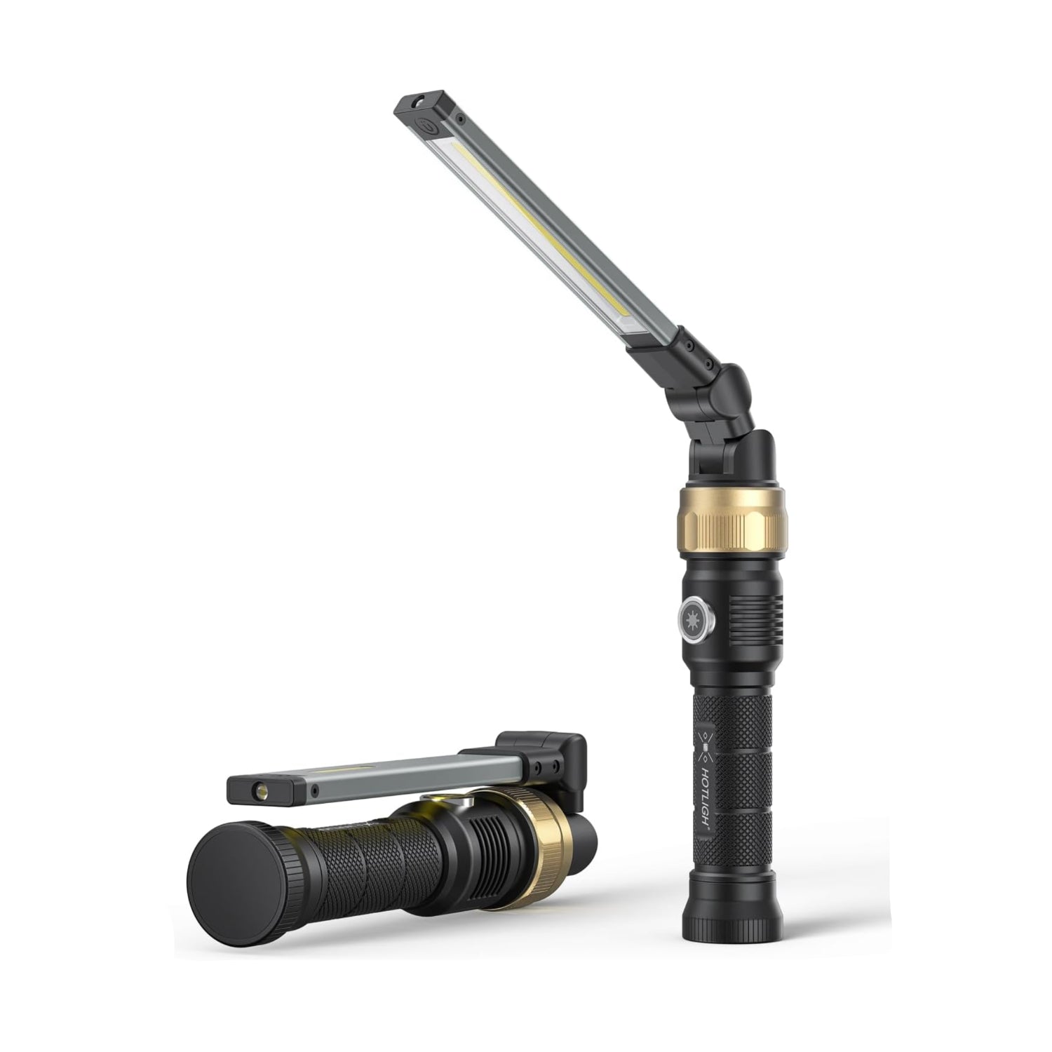 HOTLIGH rechargeable work light with 5000mAh battery, magnetic base, and 360° illumination for versatile lighting.
