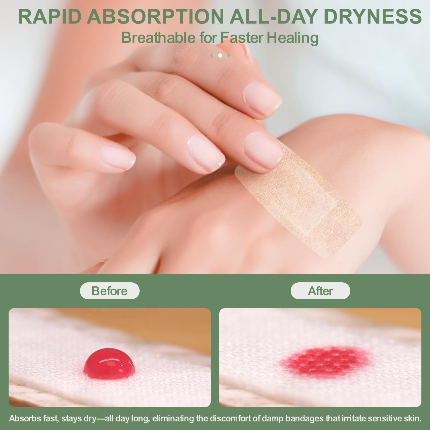 Hysimedy Silicone Bandages for Sensitive Skin 2x4 Inch Painless Removal