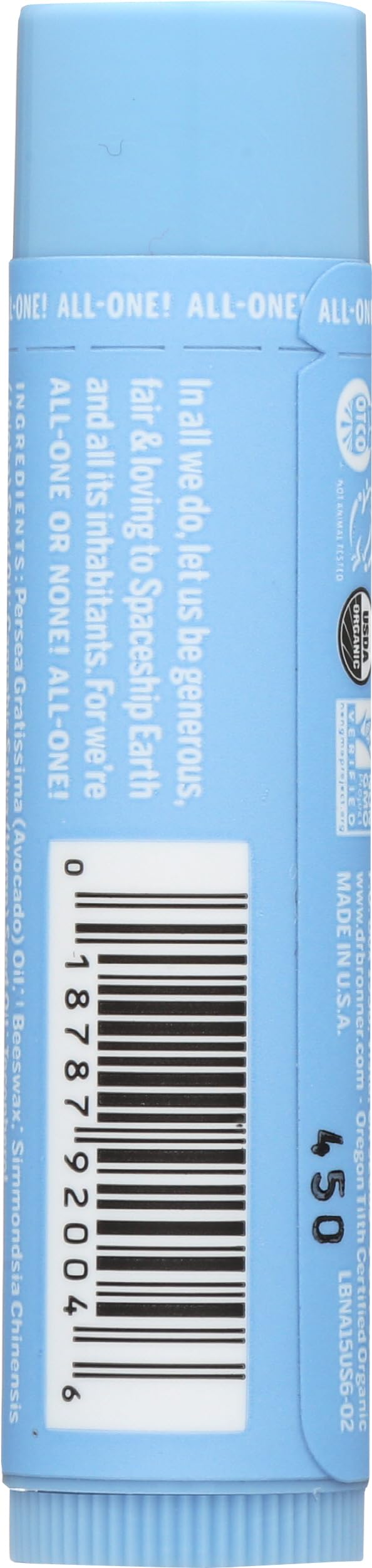 Dr. Bronner's Magic Soaps Organic Naked Unflavored Lip Balm, 0.15 Ounce - Dr. Bronner's Official Product View 3