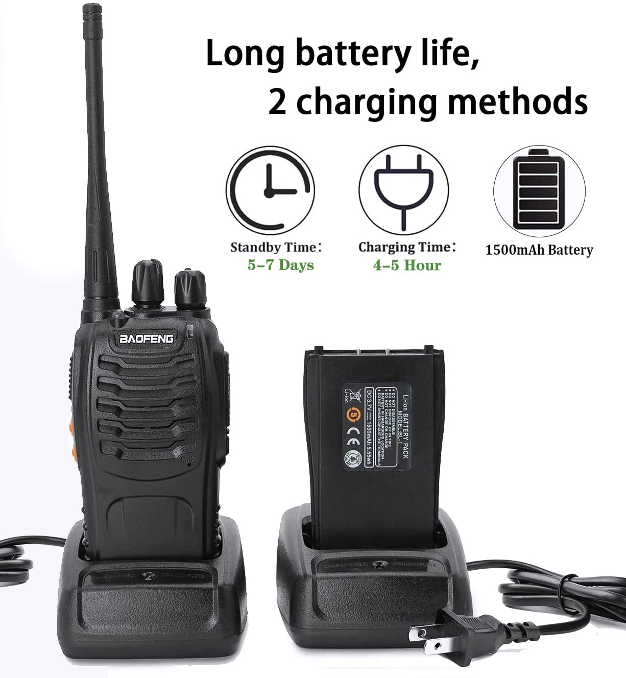 Baofeng Walkie Talkies Two-Way Radios bf-888s for Adults Long Ran by BAOFENG - Angle View 4