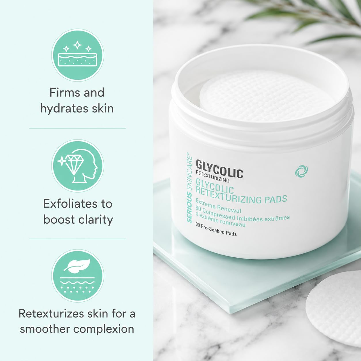 Serious Skincare Glycolic Acid Resurfacing Facial Pads 60 - Serious Skincare Official Imagery - 8