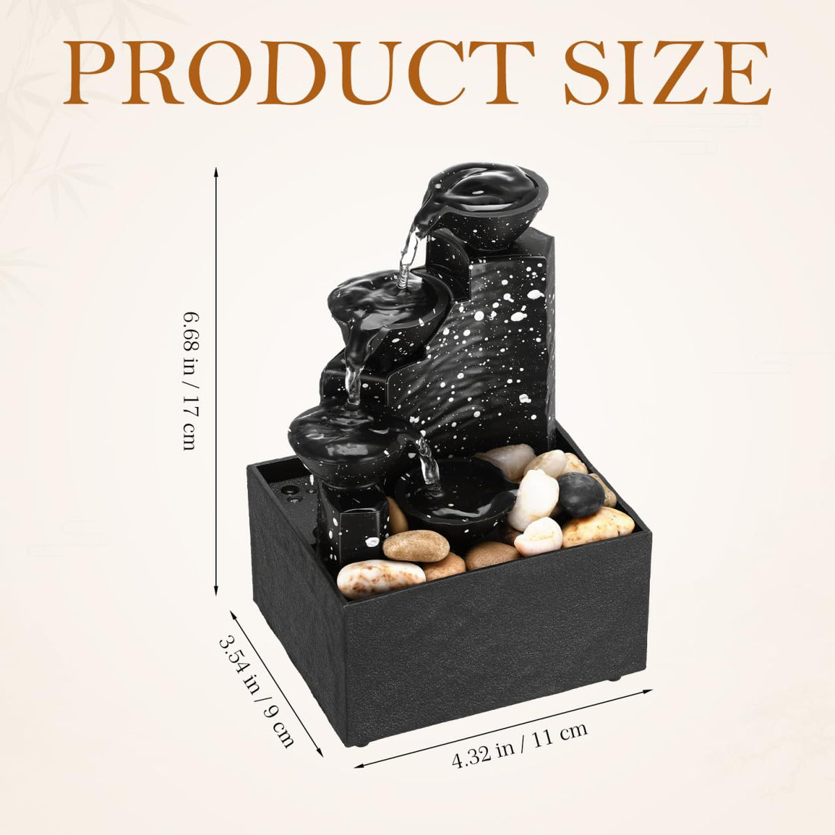PRETYZOOM Portable Resin Tabletop Fountain Ornament 6 68X4 - PRETYZOOM Official Imagery - 4
