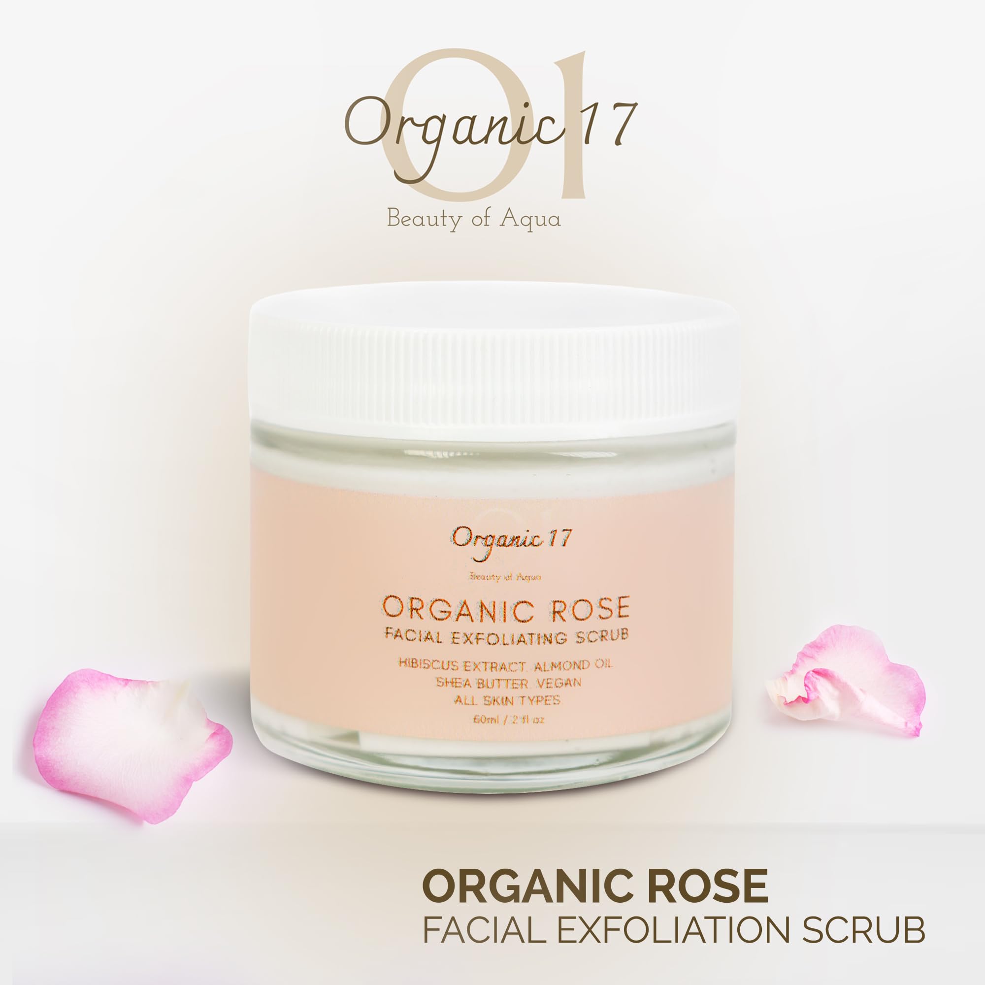 Rose Face Scrub with Pumice – Gentle Vegan Exfoliator for - 01 Organic 17 Beauty of Aqua