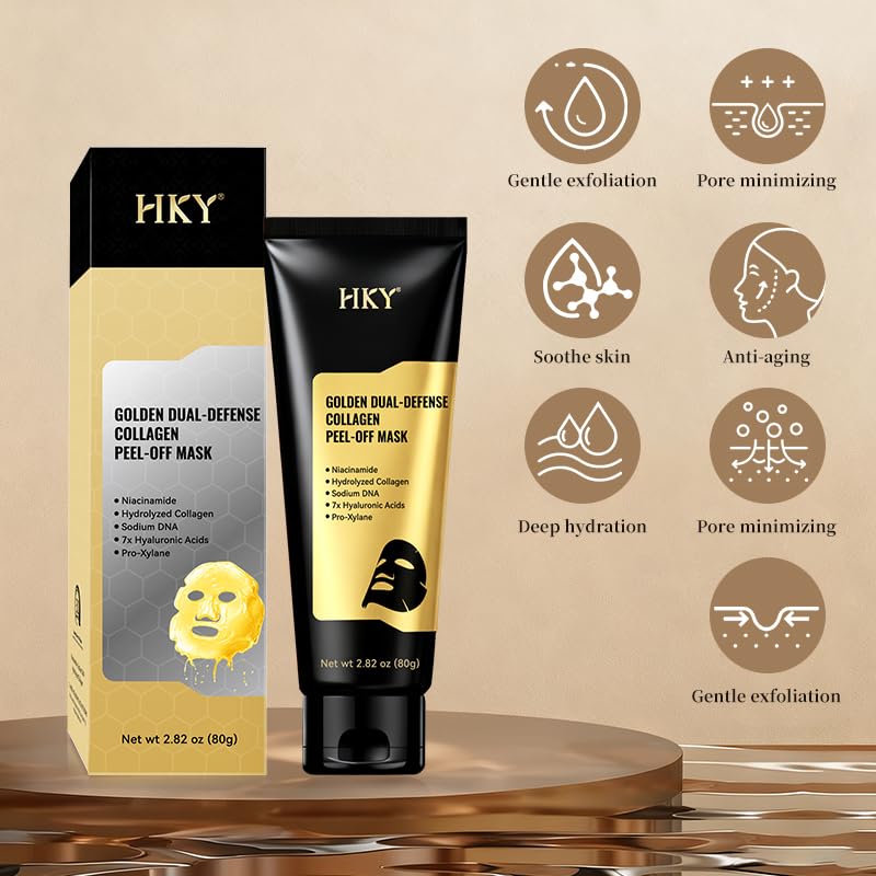 Gold Dual-Anti Collagen Peel Off Face Mask, 7x Hyaluronic Acid - Product Imagery