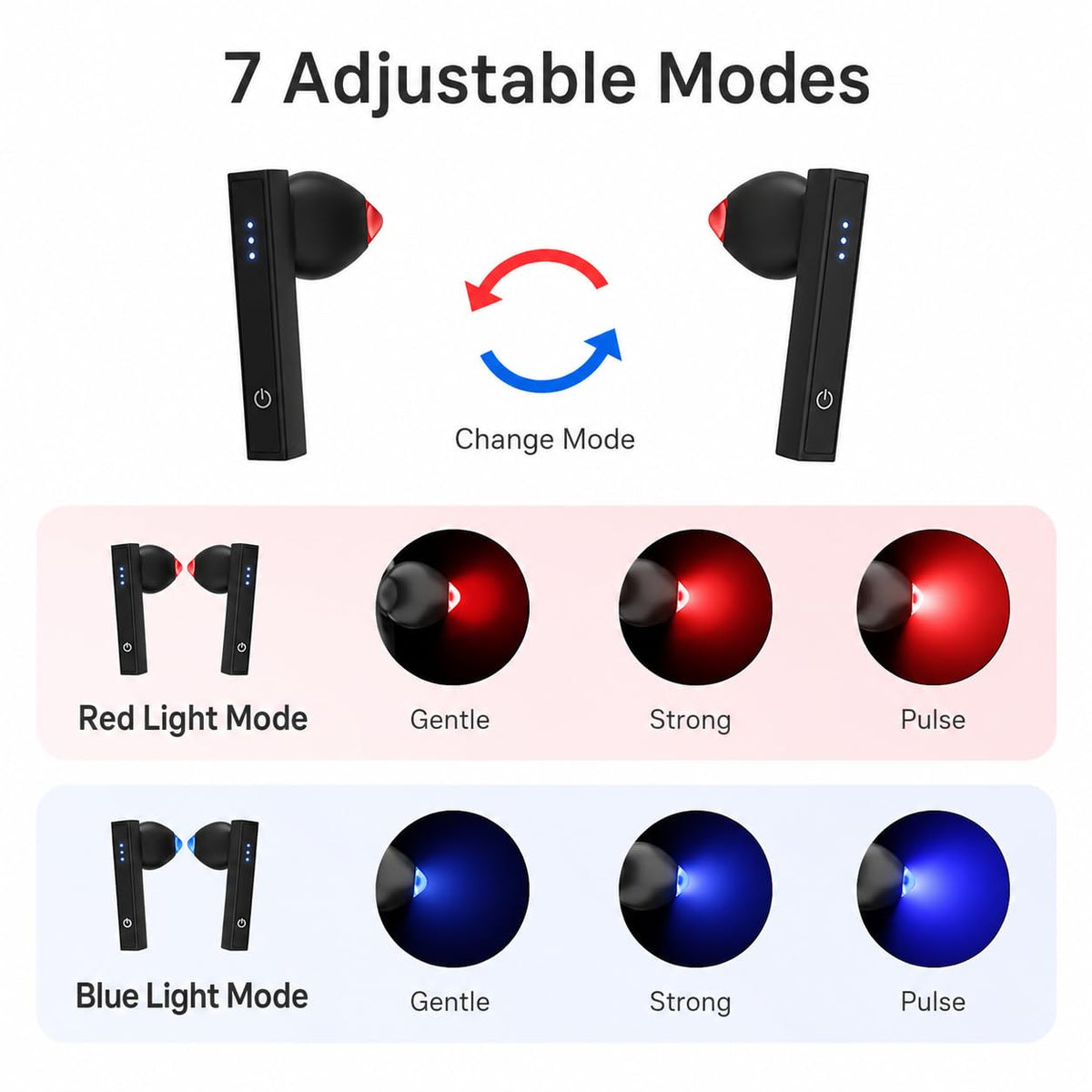 Red Light Blue Light Therapy for Ears 7 Mode Ear Light - Maxie Official Imagery - 3