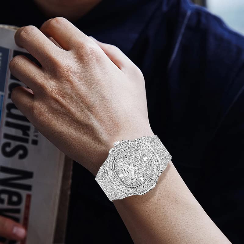 FANMIS Unisex Luxury Crystal Diamond Watches Silver Gold Fashion - Product Imagery