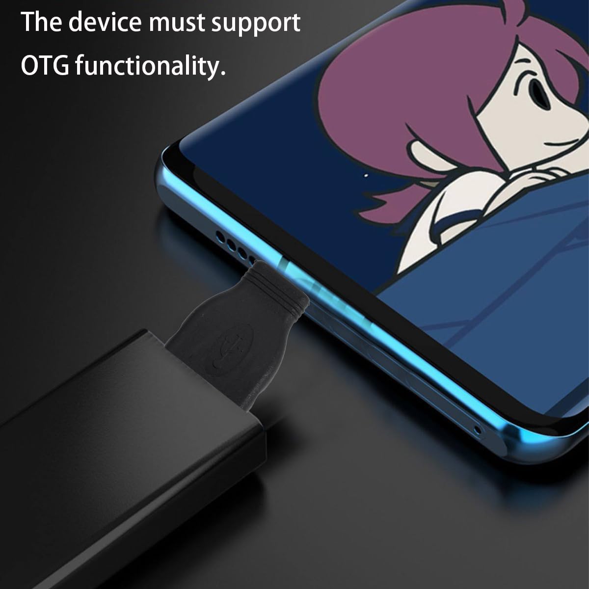Teansic 2PCS USB-C Male to USB-A Female OTG Adapter,USB 2.0 Converter for Data Transfer and Charging Compatible with Smartphones, Tablets, Laptops and USB Peripherals