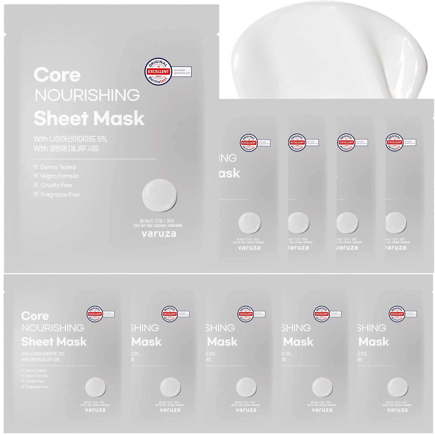 Core Nourishing Sheet Masks with Niacinamide Serum 5% for Dry - varuza