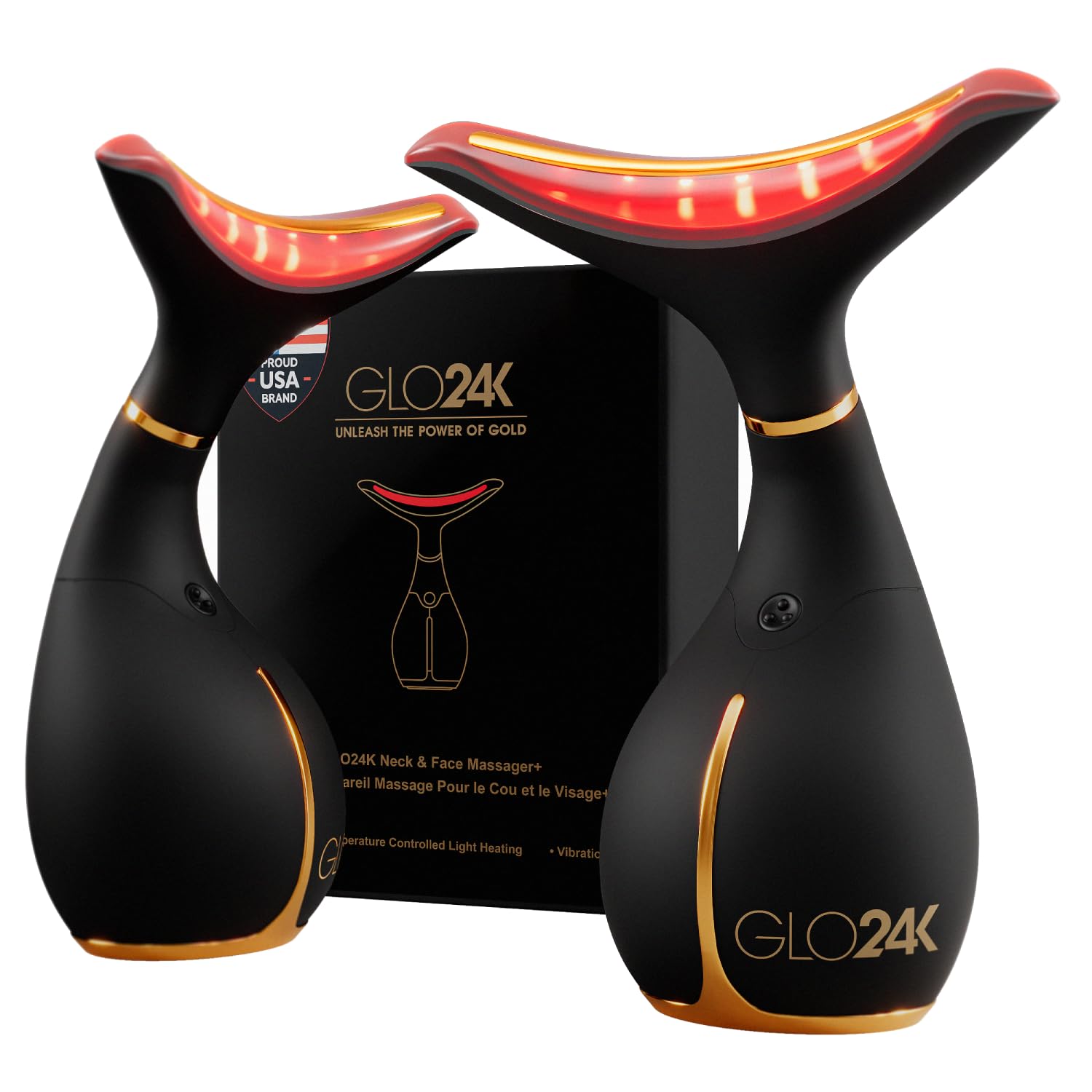 GLO24K LED Face Massager and Neck Wand - GLO24K UNLEASH THE POWER OF GOLD