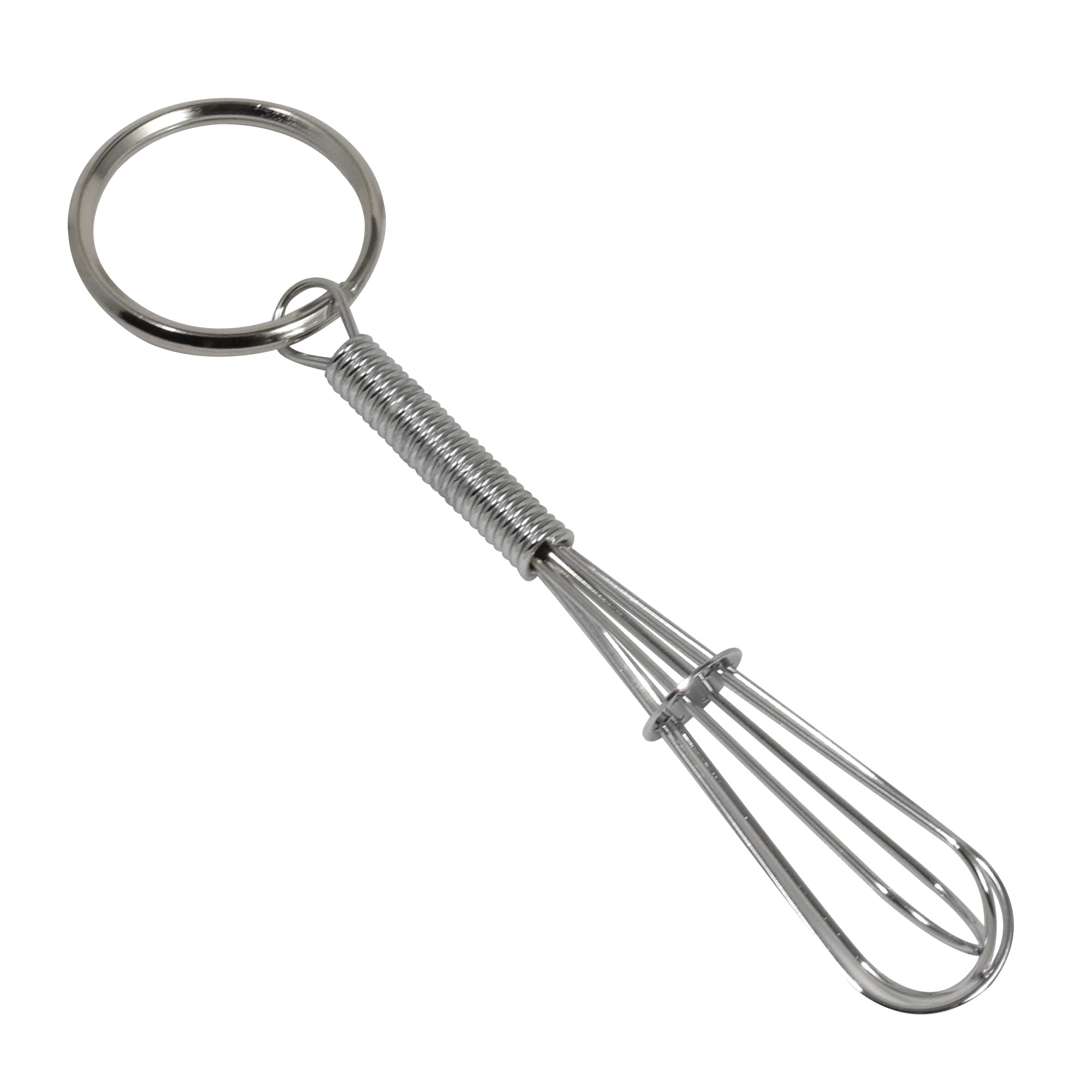 R&M Mini Whisk Keychain 3.5" – Chrome Plated Kitchen-Themed Key Ring G - View 3