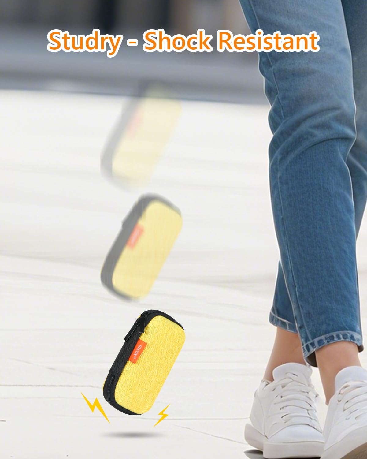 GLCON Gold-Yellow Mini Earbud Case, Cute Protective Pouch for App - GLCON Official Product View 6