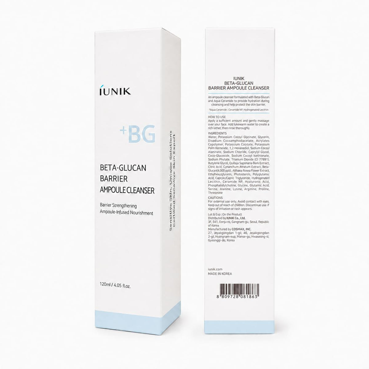 IUNIK Beta Glucan Barrier Ampoule Cleanser - IUNIK Official Product Imagery - 8