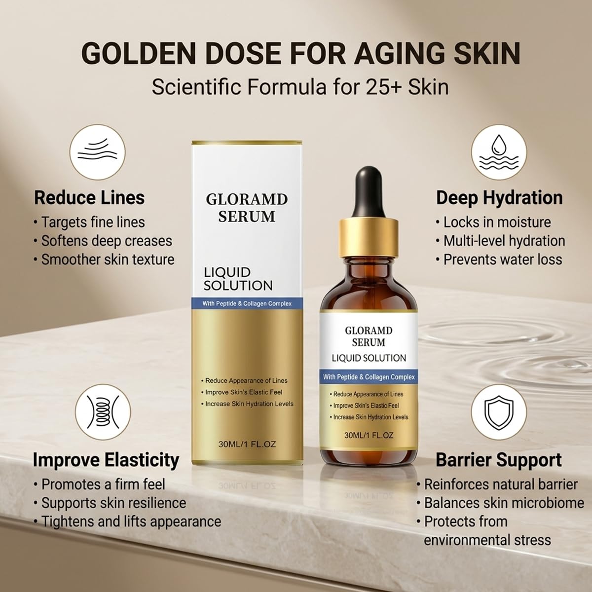 2 Pack Gloramd Face Lifting Serum Peptide Collagen Anti - Gloramd Serum Official Imagery - 4