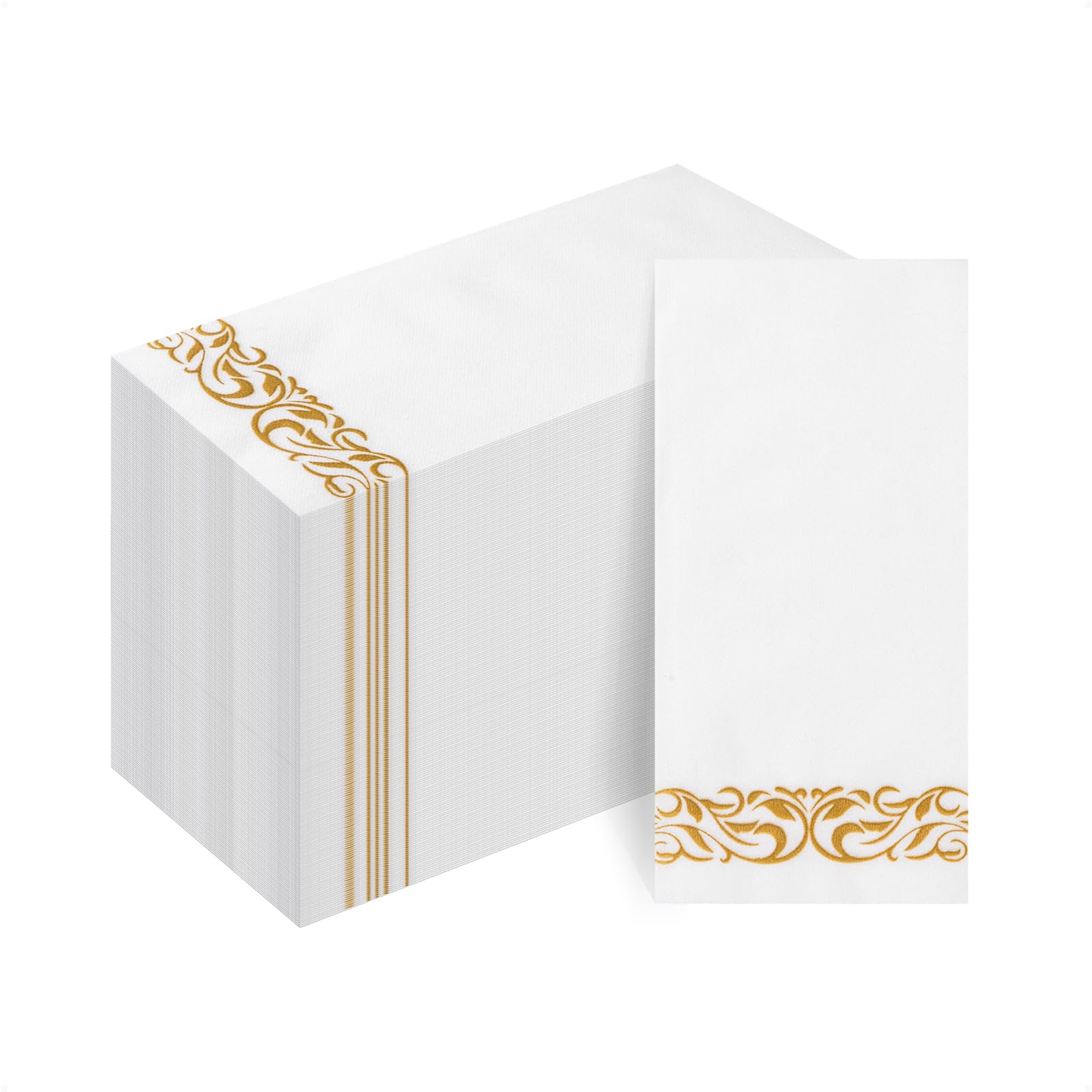 Goodluck 100-Pack Linen-Feel Disposable Guest Towels – Soft and A - Goodluck Official Product View 1