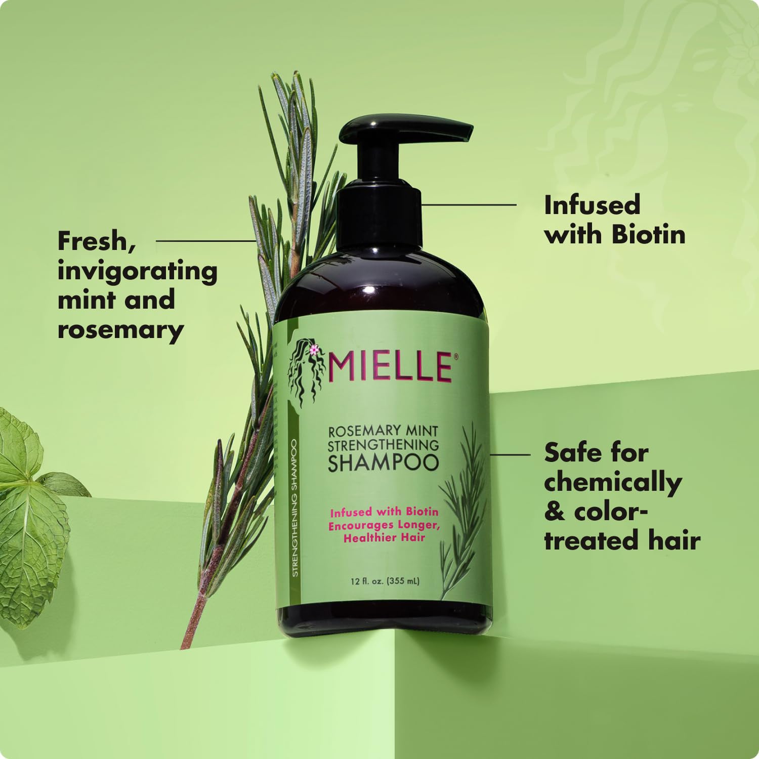 Mielle Organics Rosemary Mint Hair Strengthening Biotin Shampoo - Moisturizing - Mielle Organics Official Product View 5