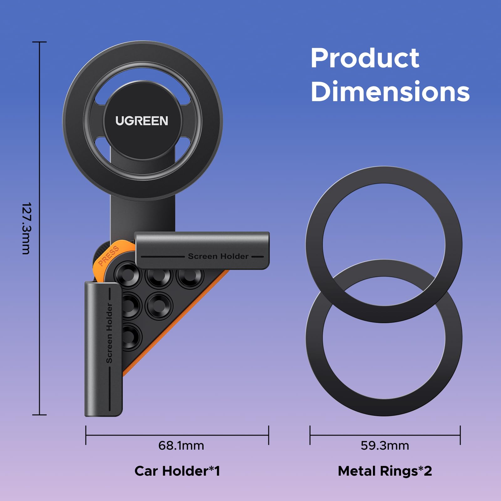 Elefair Tech UGREEN Tesla Phone Mount with Strongest Magnet Power, Fully - Elefair Tech Official Product View 7