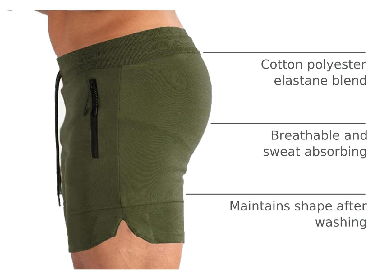 PIDOGYM Men s 5 Gym Shorts with Zipper Pockets for Running - PIDOGYM Official Imagery - 5