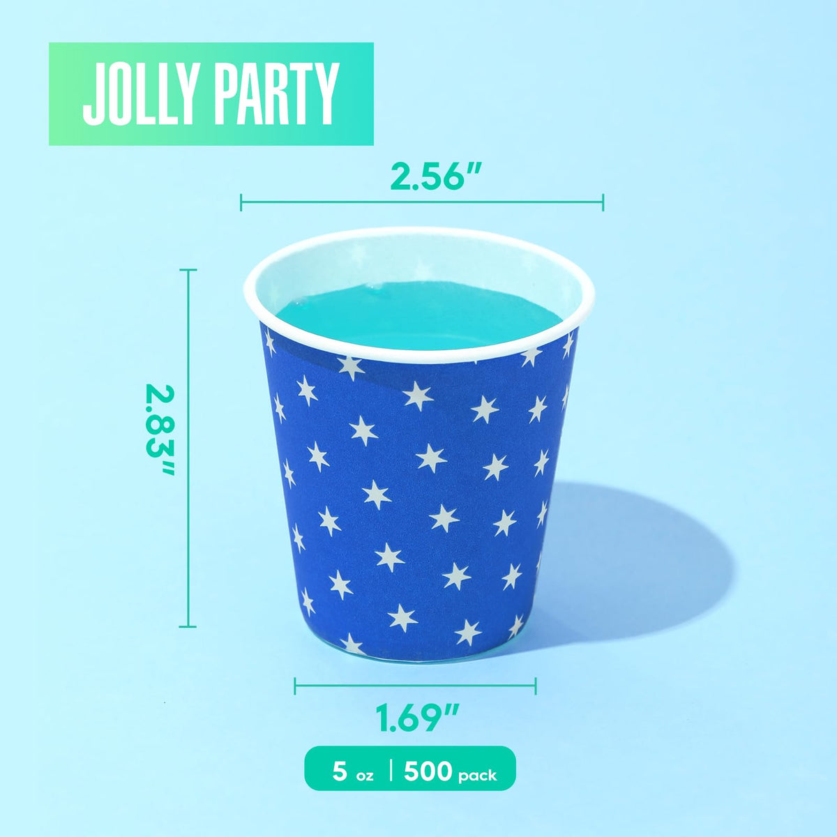 JOLLY PARTY 500Pack 5oz Paper Cups Disposable Cups Small - JOLLY PARTY Official Imagery - 4