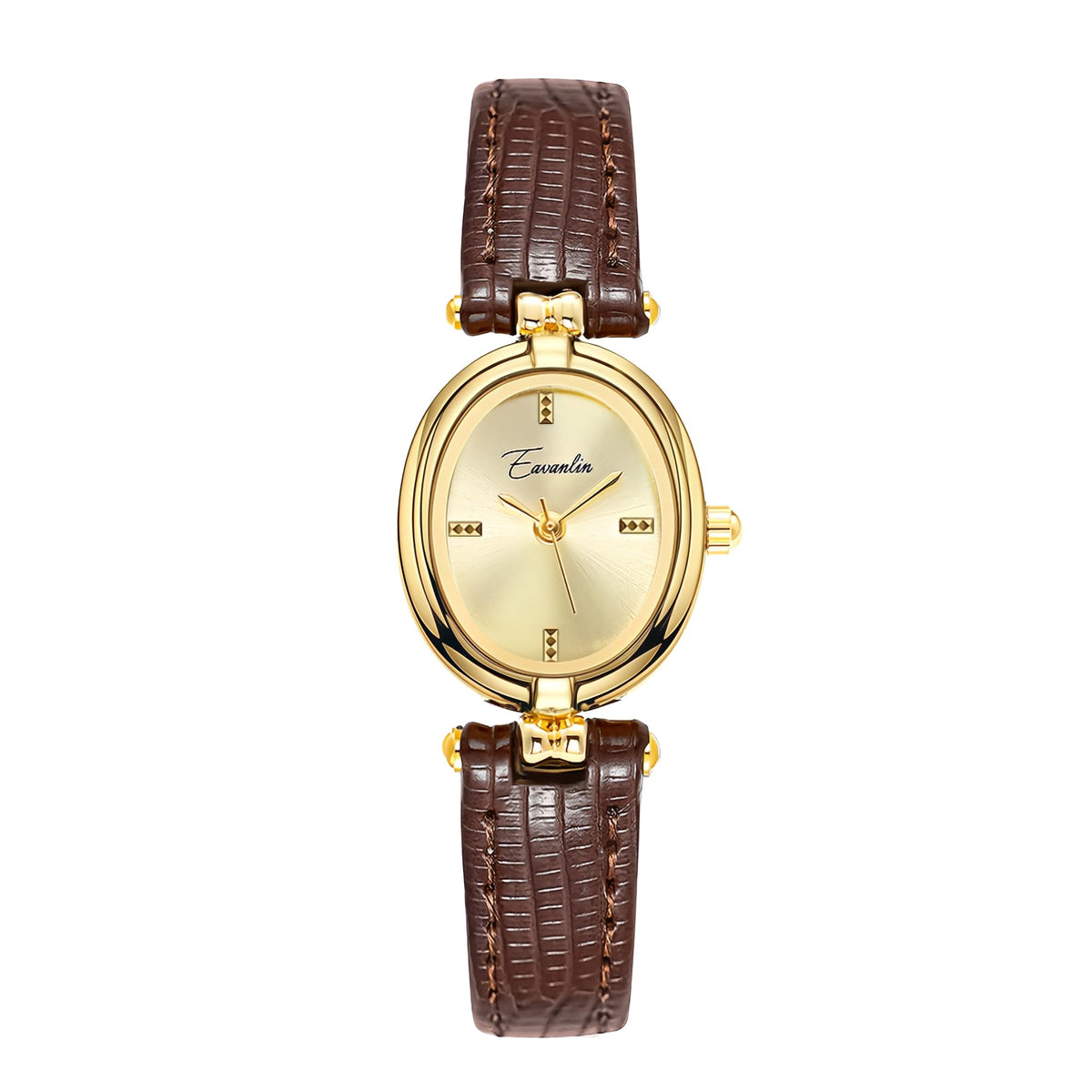 Women s Vintage Fashion Small Gold Oval Quartz Watches - CARLIEN Official Imagery - 1