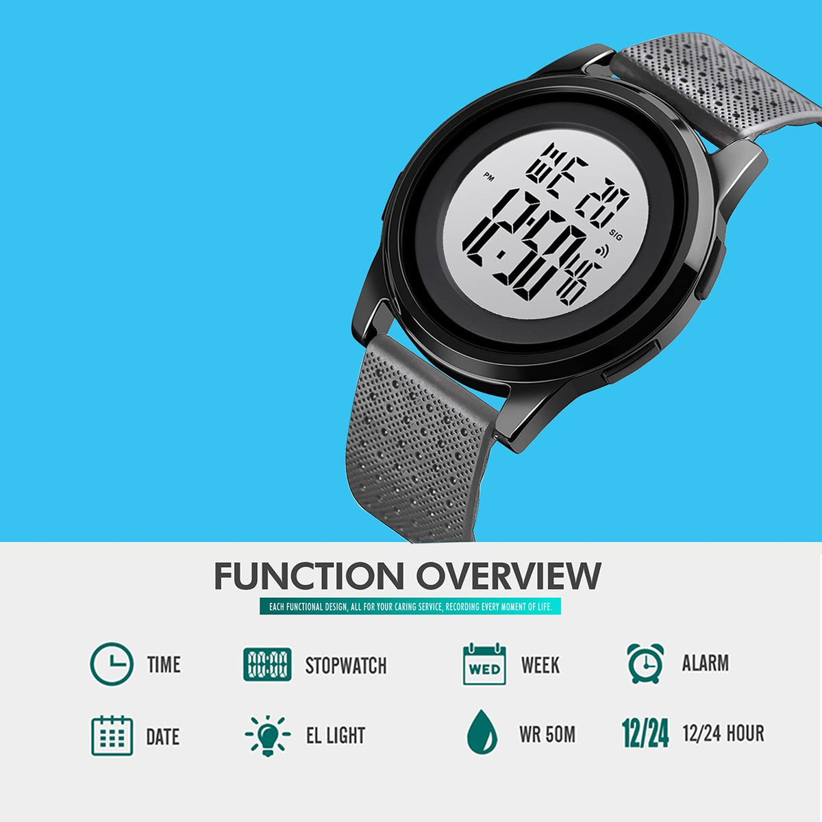YUINK Mens Digital Watch Ultra Thin Sports Waterproof Simple - YUINK Official Imagery - 3