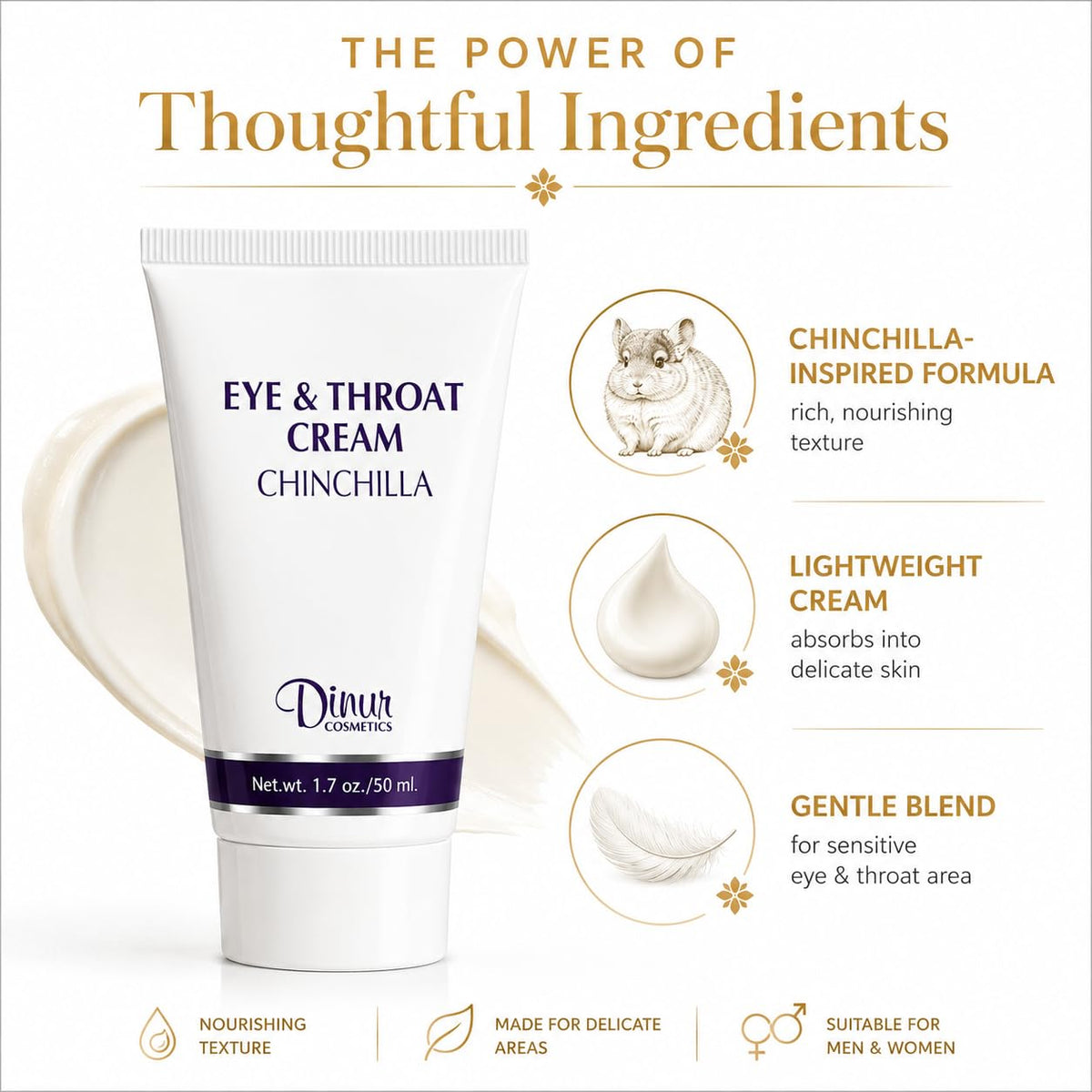 Dinur Cosmetics Chinchilla Eye Throat Cream Reduces Fine - Dinur Cosmetics Official Imagery - 4