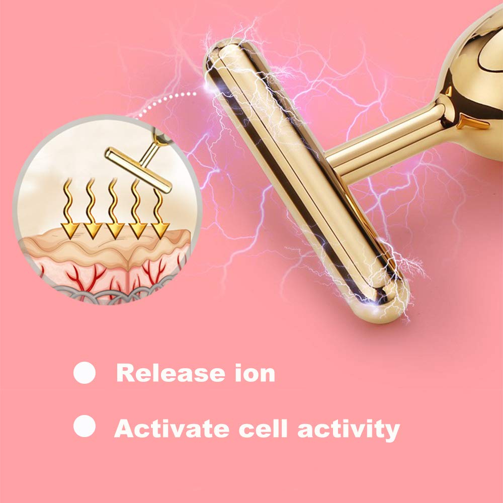 Yeamon 2 in 1 Face Massager Golden Facial Electric 3D Roller - Yeamon Official Imagery - 4