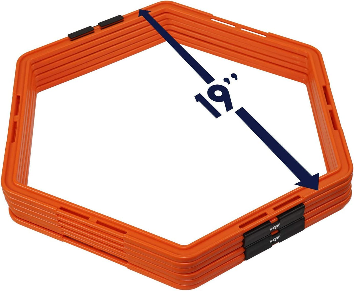 Yes4All Hex Agility Rings Speed Rings with Carrying Bag - Premium Selection Official Imagery - 7